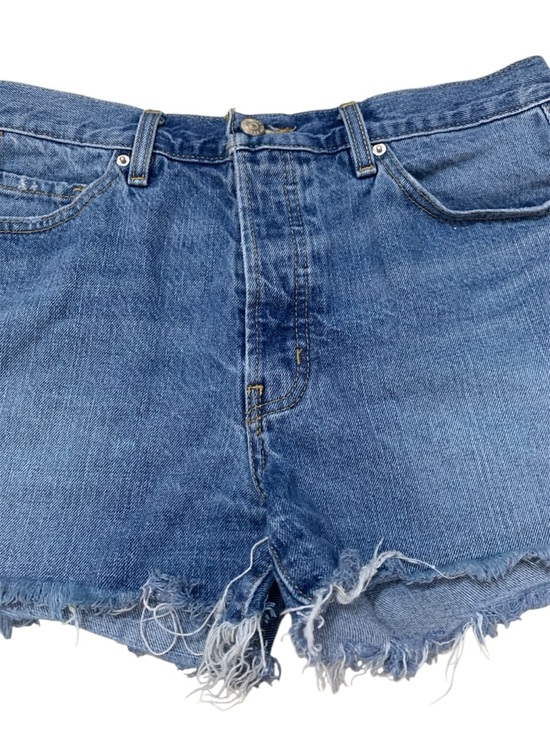 BDG Women’s Raw Hem High-Rise Denim Shorts Medium Wash Boho Size 27 - Picture 3 of 5